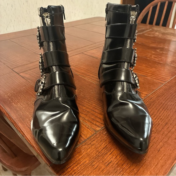 Demonia Brogue 06 Ankle Boot Men’s 12 Unisex Black Nappa Faux Leather Skulls - Picture 4 of 15